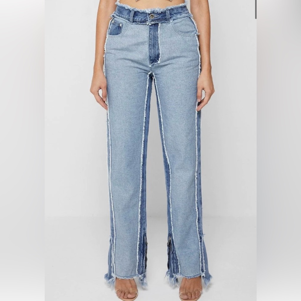 MANIERE DE VOIR DISTRESSED MOM JEANS - MID BLUE